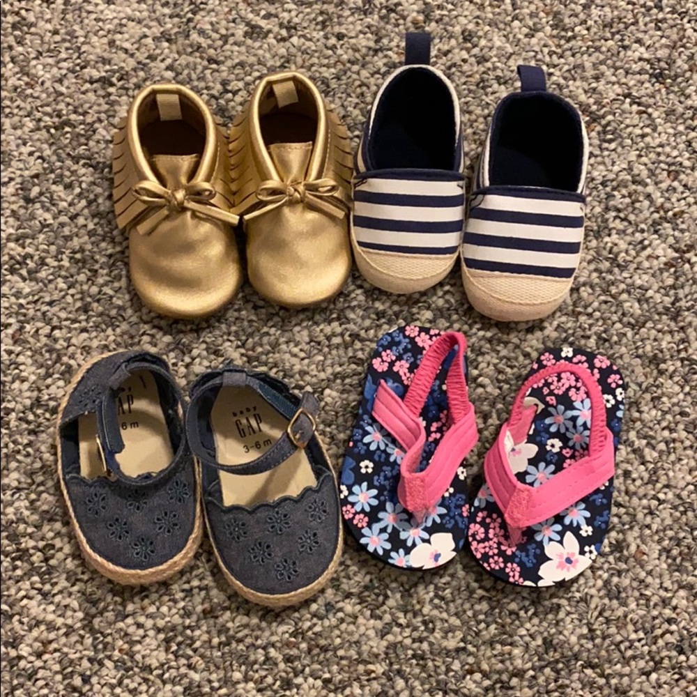 Baby Girl 3-6 Month Summer Shoe Lot